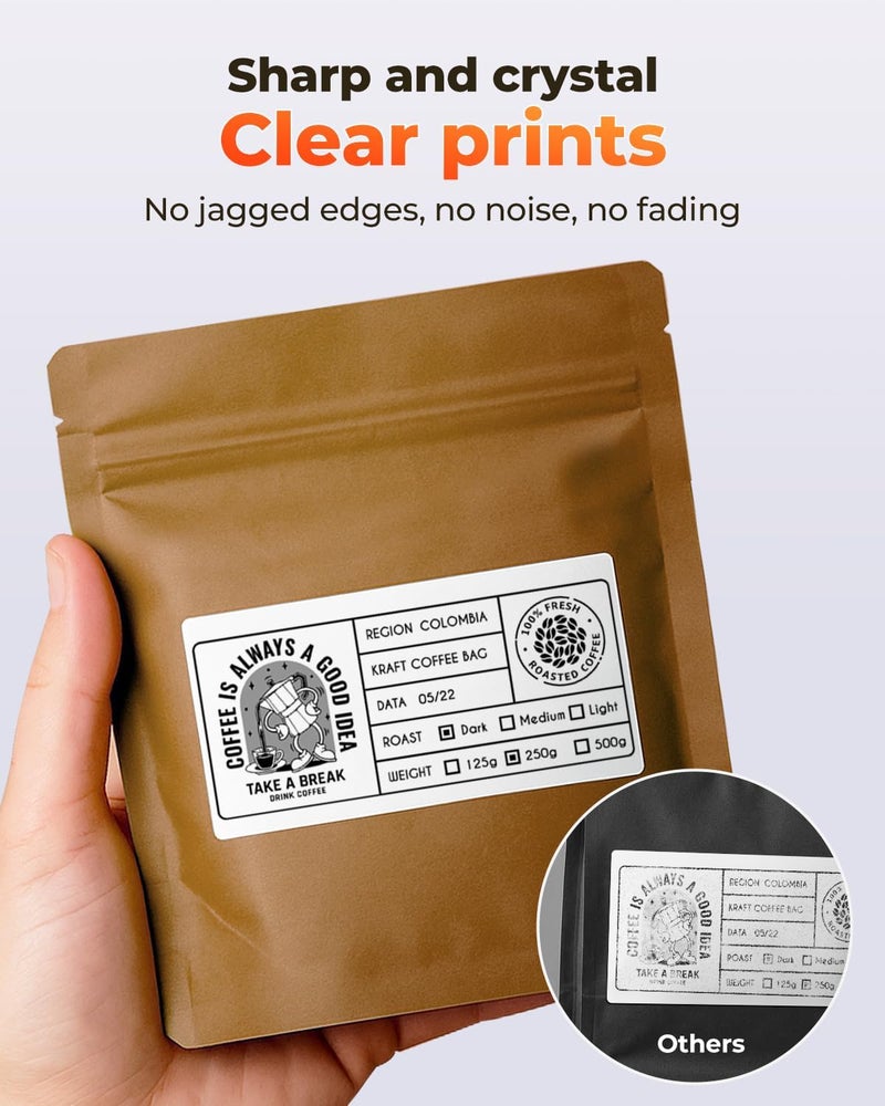 MUNBYN 4” X 2” Direct Thermal Labels, Thermal Printer Stickers, Strong Adhesive & Perforated Labels Paper for Barcode, Mailing, 500 Sheets/1 Roll - Image 4